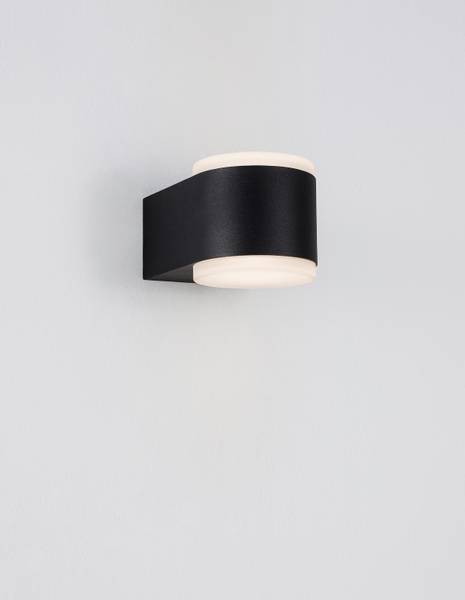 Außenwandleuchte Nus Aluminium / Acrylglas - Schwarz - Flammenanzahl: 2
