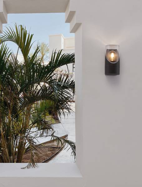 Wandlamp voor buiten Selena rond aluminium/acrylglas - antracietkleurig
