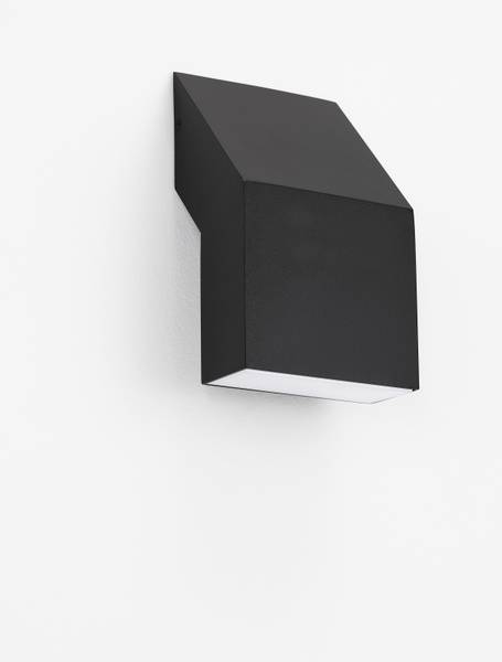 Außenwandleuchte Brigitta Aluminium / Acrylglas - Schwarz