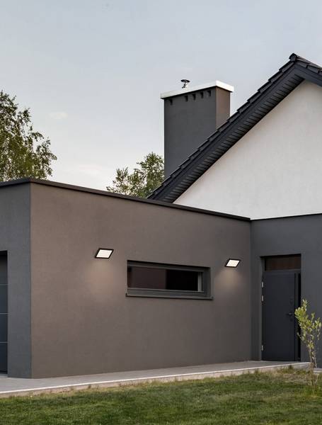 Außenwandleuchte Nobu Aluminium / Milchglas - Schwarz