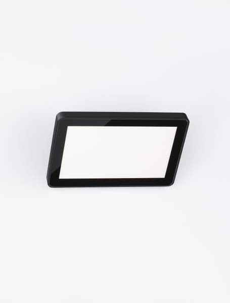 Außenwandleuchte Nobu Aluminium / Milchglas - Schwarz