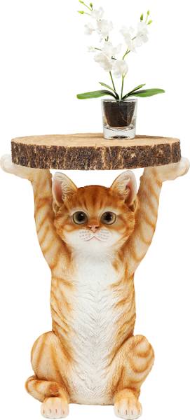 Tavolino Animal - Gatto Beige / Bianco