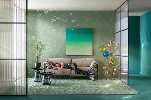 Beistelltisch Bottiglia - 60 cm Metall / Glas - Schwarz / Grau