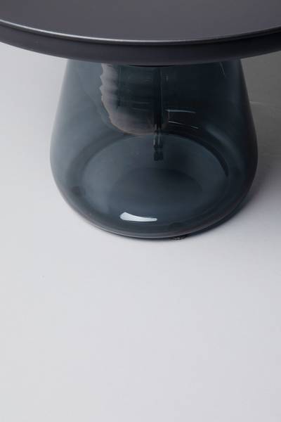 Beistelltisch Bottiglia - 60 cm Metall / Glas - Schwarz / Grau