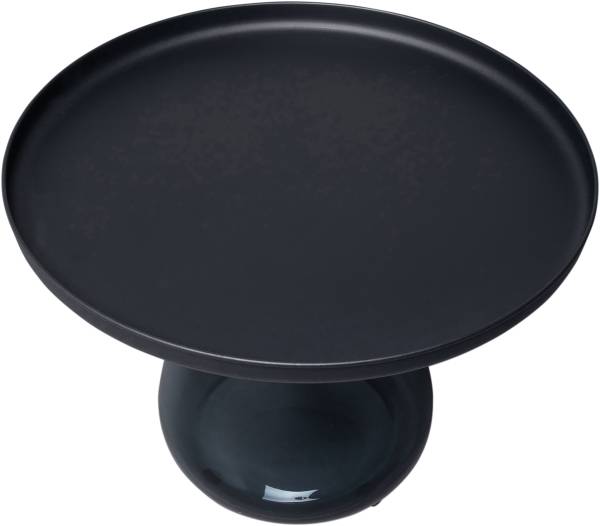 Beistelltisch Bottiglia - 60 cm Metall / Glas - Schwarz / Grau