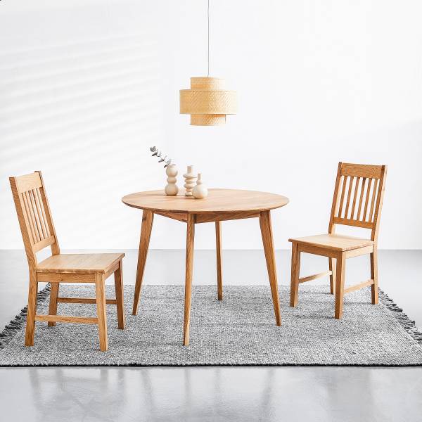 Tavolo da pranzo legno massello KULEVE Rovere massello