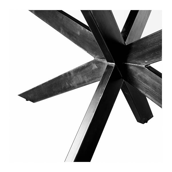 Esstisch BUSARA mit Massivholzplatte Eiche massiv / Stahl