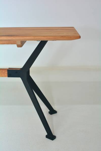 Panca in legno massello MOMALE Rovere massello / acciaio