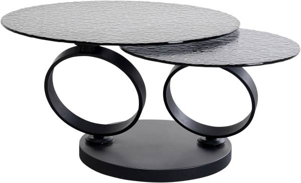 Couchtisch Beverly Glas / Metall - Grau / Schwarz