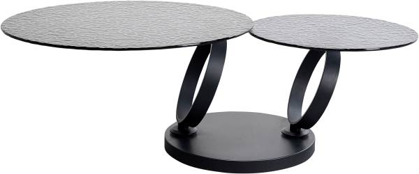 Couchtisch Beverly Glas / Metall - Grau / Schwarz