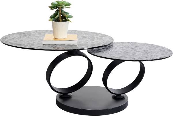 Couchtisch Beverly Glas / Metall - Grau / Schwarz