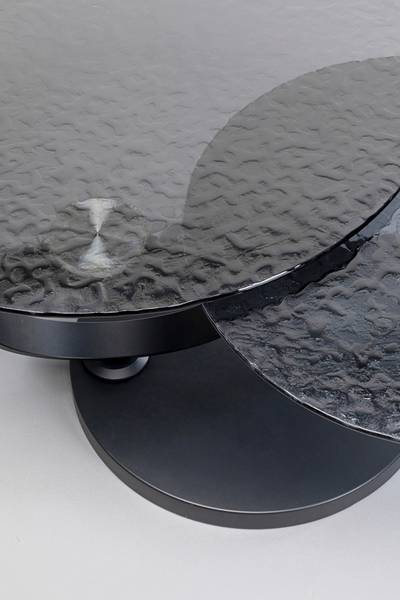 Couchtisch Beverly Glas / Metall - Grau / Schwarz