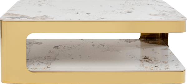 Couchtisch Nube Keramik / Metall - Marmor Weiß Dekor / Gold