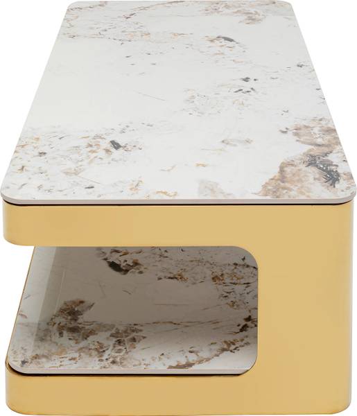 Couchtisch Nube Keramik / Metall - Marmor Weiß Dekor / Gold
