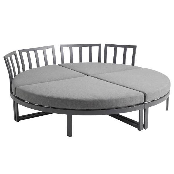 Daybed Nestro Aluminium / Webstoff - Grau