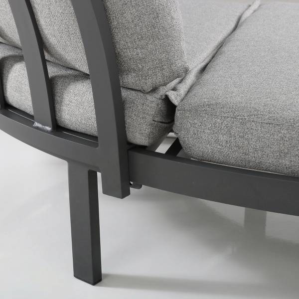 Daybed Nestro Aluminium / Webstoff - Grau