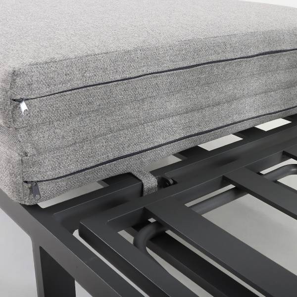 Daybed Nestro Aluminium / Webstoff - Grau