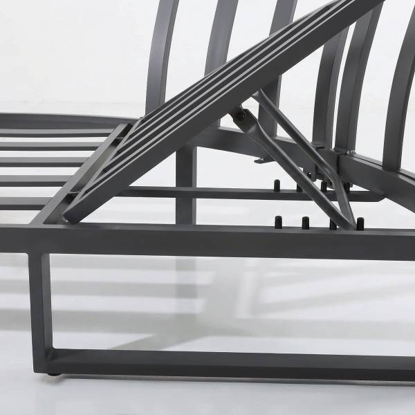 Daybed Nestro Aluminium / Webstoff - Grau