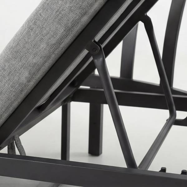 Daybed Nestro Aluminium / Webstoff - Grau