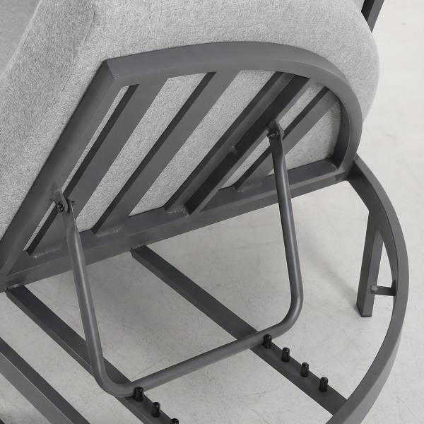 Daybed Nestro Aluminium / Webstoff - Grau