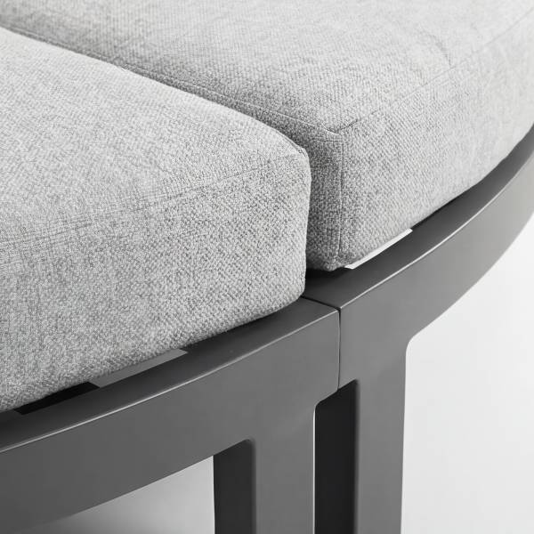 Daybed Nestro Aluminium / Webstoff - Grau