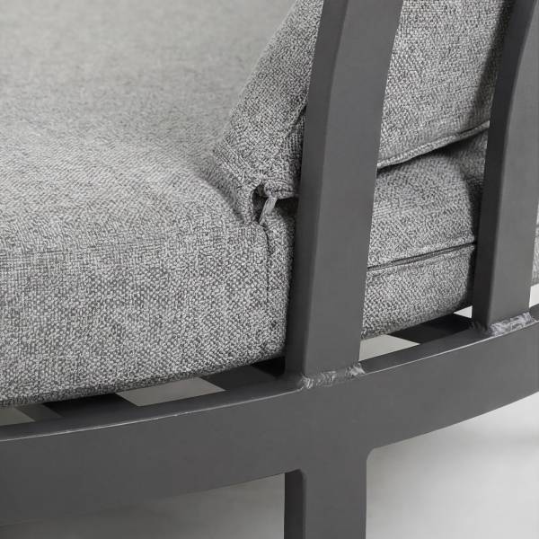 Daybed Nestro Aluminium / Webstoff - Grau