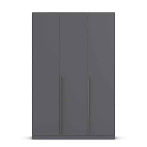 Armoire à portes battantes Quadra Gris métallisé - Largeur : 136 cm