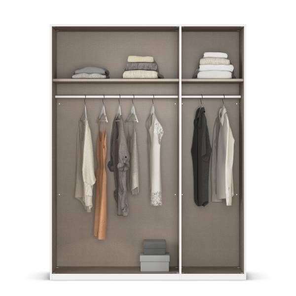 Armoire à portes battantes Quadra miroir Largeur : 136 cm