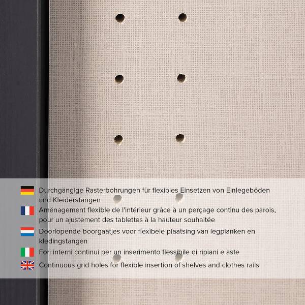 Armoire à portes battantes Quadra miroir Largeur : 136 cm