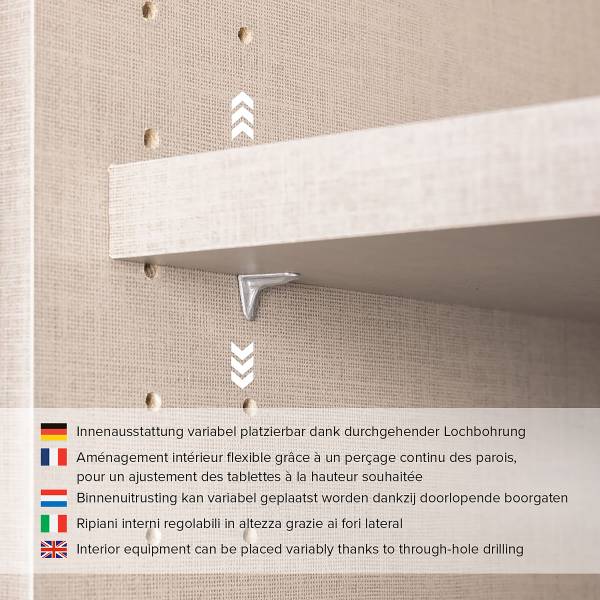 Armoire à portes battantes Quadra miroir Largeur : 136 cm