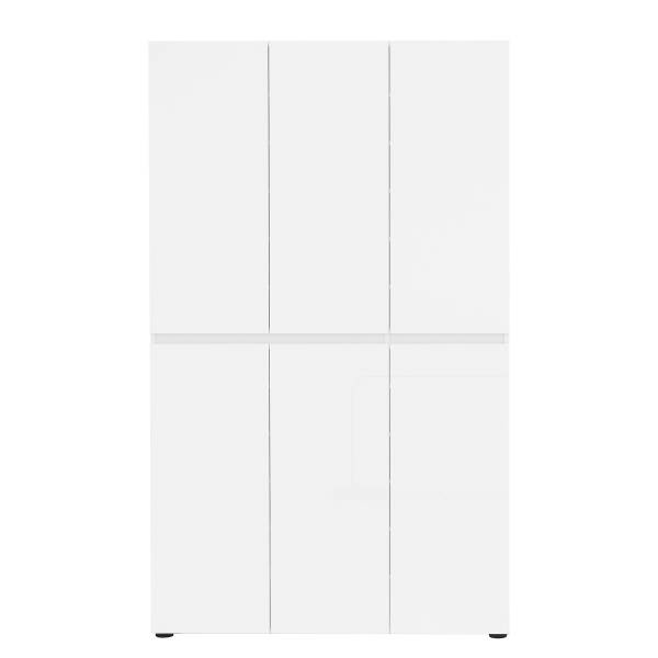 Schuhschrank Dachan Hochglanz Weiß - Breite: 120 cm