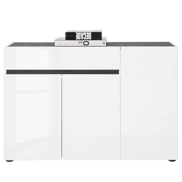 Comò Fleres Bianco lucido / effetto pietra