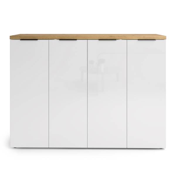 Mobile scarpiera Tiroua Bianco lucido - Larghezza: 160 cm