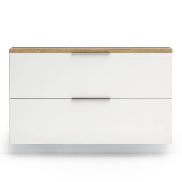 Porte-manteaux mural Tiroua Blanc brillant / Imitation chêne