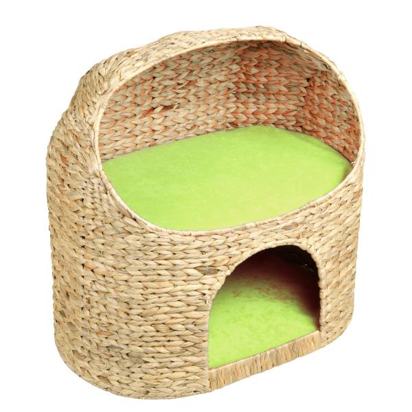 Caverne pour chats Marvin Osier / Polyester - Vert