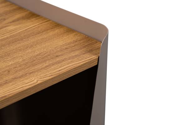 Tavolino da salotto quadrato Sinbuk Effetto rovere Artisan / Tortora