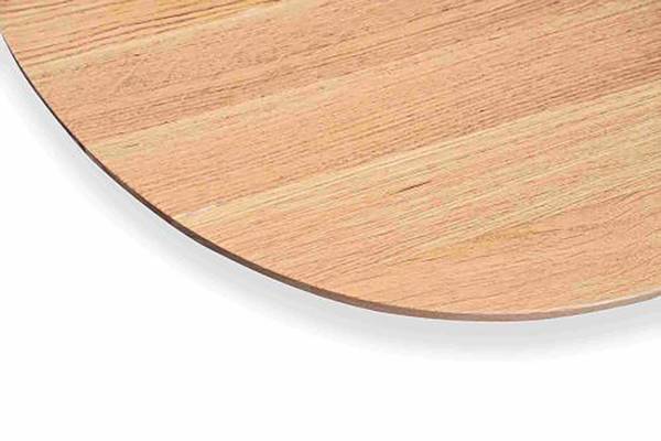 Tavolino da salotto Mawuyo - 80 cm Quercia massello / Metallo - Quercia / Nero