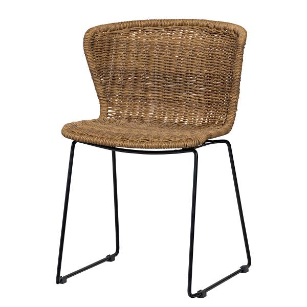 Gartenstuhl Amerio Polyrattan / Eisen - Braun / Schwarz