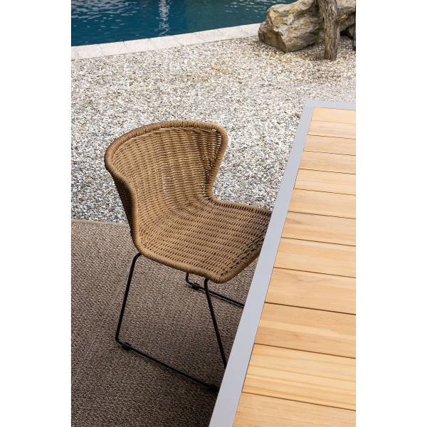Gartenstuhl Amerio Polyrattan / Eisen - Braun / Schwarz
