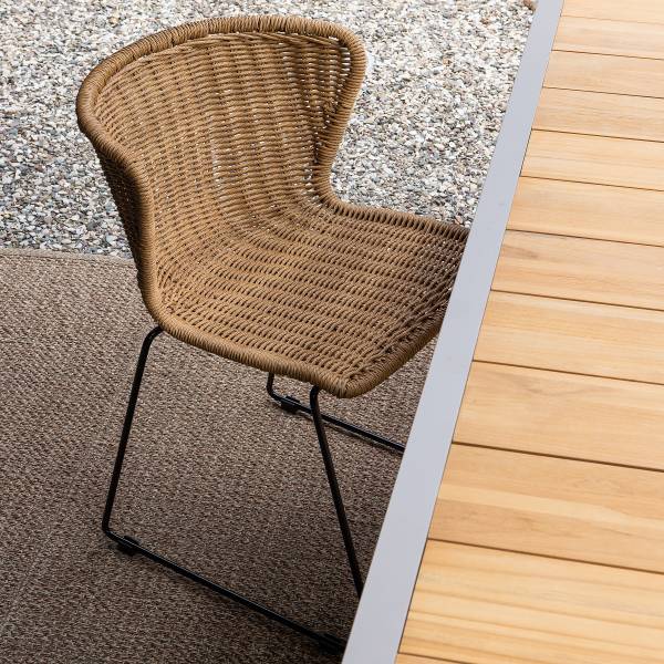 Gartenstuhl Amerio Polyrattan / Eisen - Braun / Schwarz