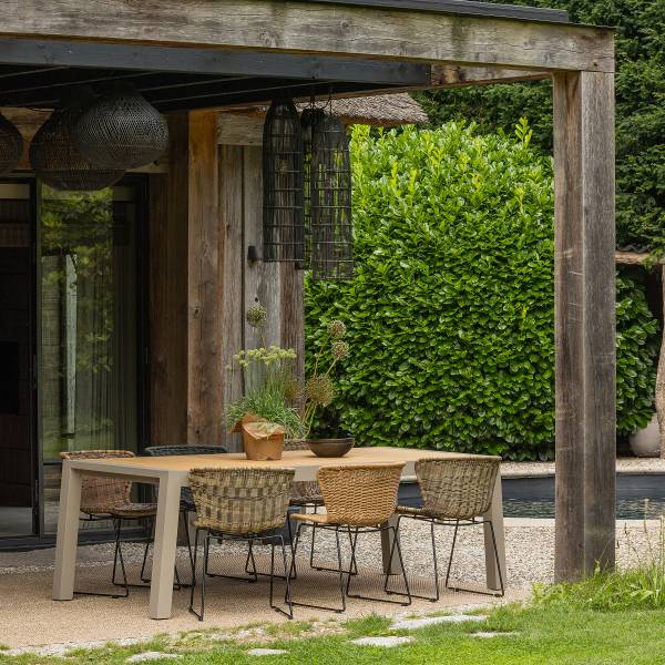 Gartenstuhl Amerio Polyrattan / Eisen - Braun / Schwarz