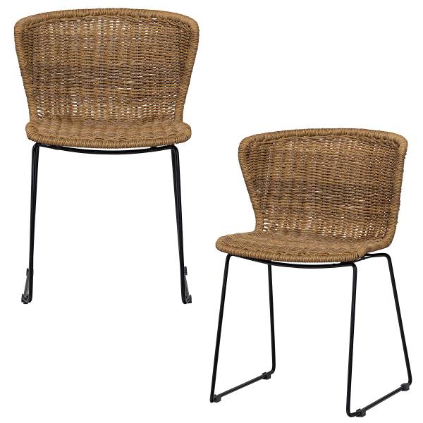 Gartenstuhl Amerio Polyrattan / Eisen - Braun / Schwarz