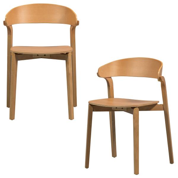 Set di 2 sedie da pranzo Mukoke Legno di betulla parzialmente massello