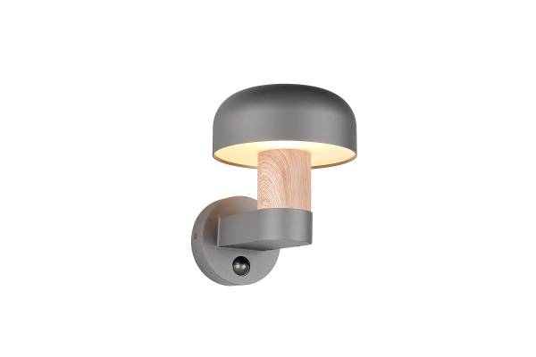 Außenwandleuchte Fraser mit Sensor Aluminium - 1-flammig - Dunkelgrau / Beige