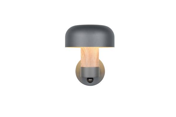 Außenwandleuchte Fraser mit Sensor Aluminium - 1-flammig - Dunkelgrau / Beige