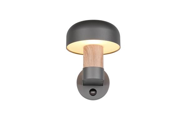 Außenwandleuchte Fraser mit Sensor Aluminium - 1-flammig - Dunkelgrau / Beige