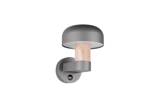 Außenwandleuchte Fraser mit Sensor Aluminium - 1-flammig - Dunkelgrau / Beige