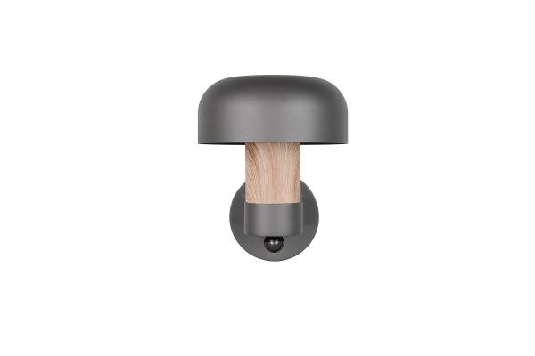 Außenwandleuchte Fraser mit Sensor Aluminium - 1-flammig - Dunkelgrau / Beige
