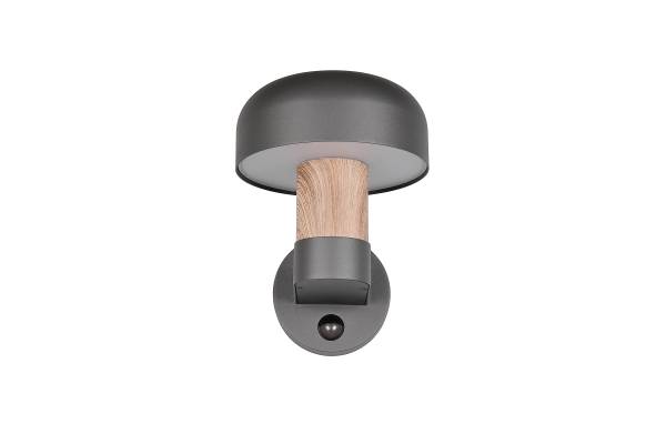 Außenwandleuchte Fraser mit Sensor Aluminium - 1-flammig - Dunkelgrau / Beige