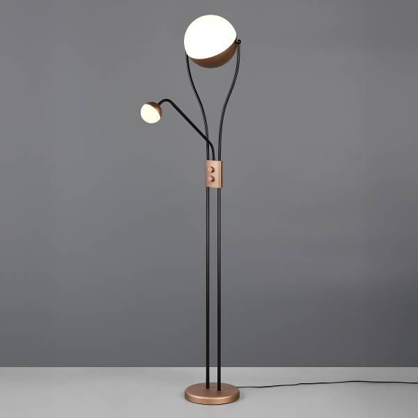 LED-Stehleuchte Chris Polycarbonat / Eisen - 1-flammig - Braun